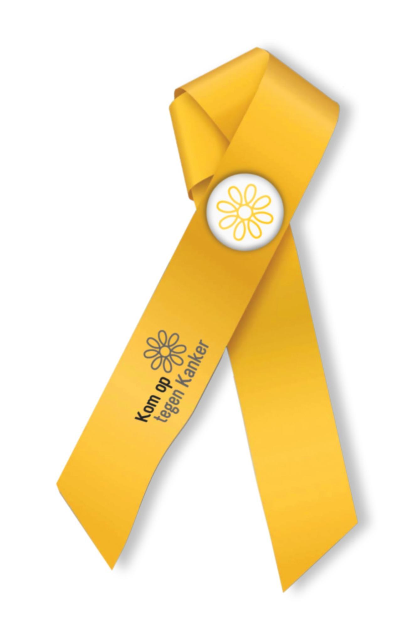 Gele lintjes voor de Dag tegen Kanker
